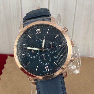 Fossil Chronograph Rose Gold & Stainless Watch